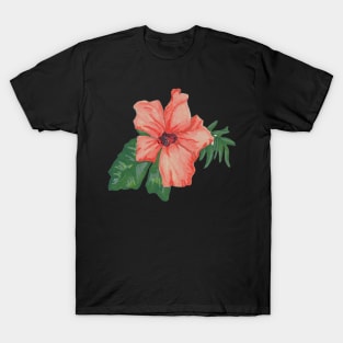 Tropical Pink Flower - Marker Illustration T-Shirt